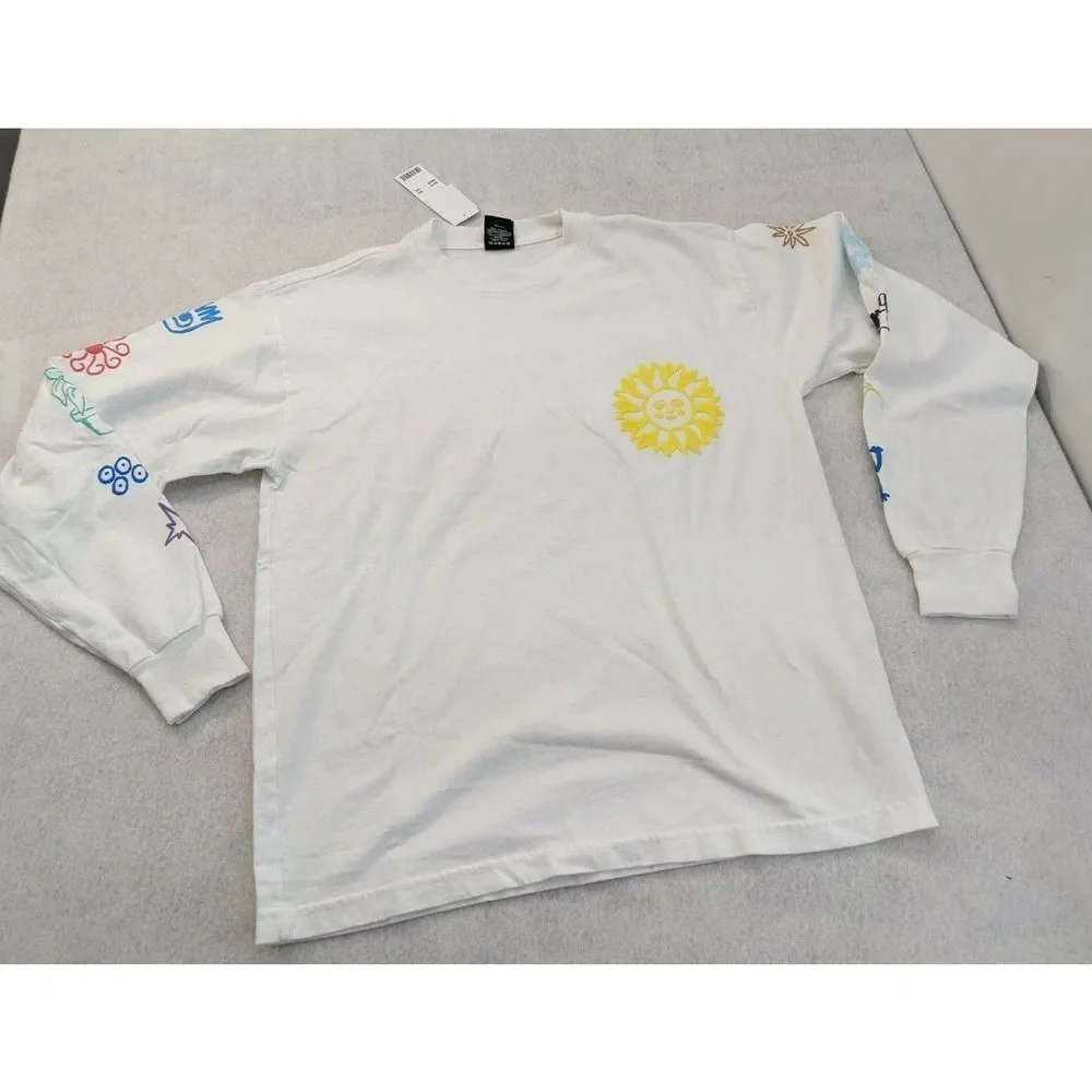 Obey Social Justice Peace Equality Long Sleeve T-shirt Small White Crew Neck NWT - Picture 2 of 7